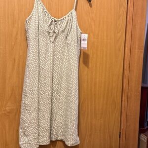 American Eagle Outfitters Green with white flowers Mini Dress